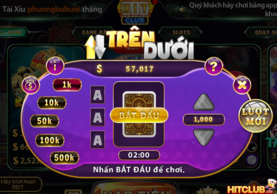 Mini game trên dưới Hit club là gì? Hướng dẫn chi tiết cách chơi